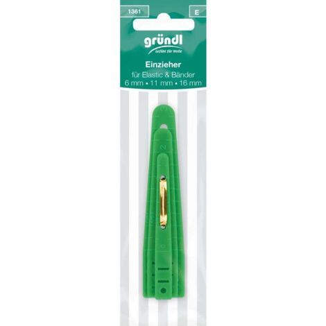 Gründl Einzieher für Elastic und Bänder grün 6/11/16 mm Handarbeit