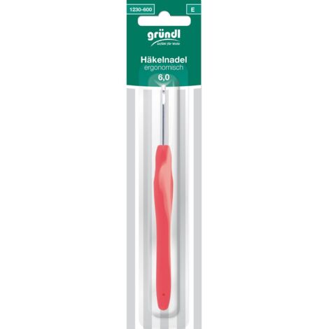 Gründl Ergonomische Häkelnadel 6 mm Handarbeit