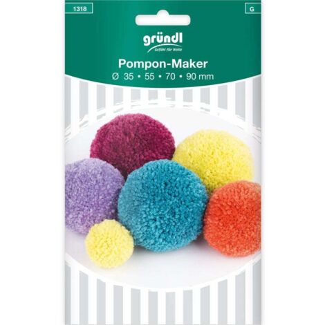 Gründl Pompon-Maker Ø 35/55/70/90 mm inkl. Anleitung Pompon-Maker