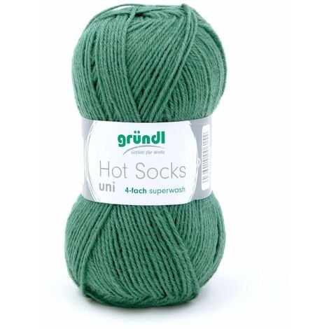 Gründl Wolle Hot Socks uni 50 g tannengrün Handarbeit