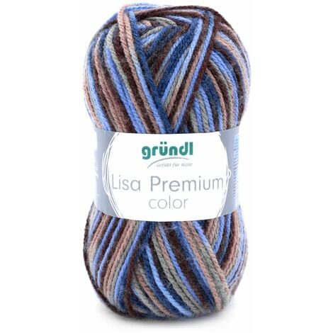 Gründl Wolle Lisa Premium color 50 g braun-beige-blau-color Wolle