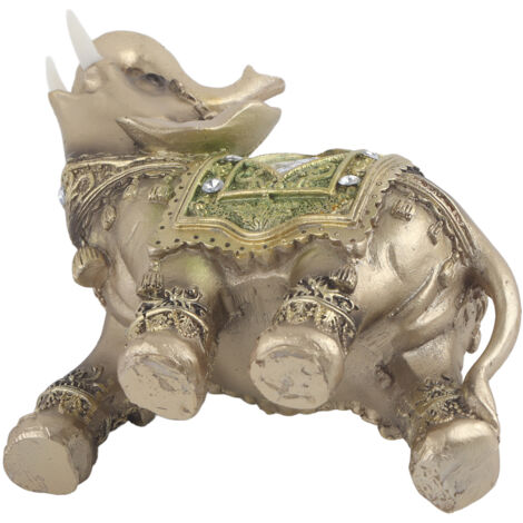Grüne Feng-Shui-Elefantenstatue, Glücksbringer, Heimdekoration, Geschenk für Wohlstand (Großes Modell)
