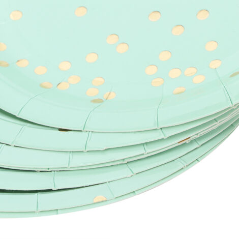 grüne, gepunktete Einwegteller aus Pappe, ideal für Grillpartys, Geburtstage, Weihnachten, Hochzeiten und Tischdekorationen, 18 cm (7 Zoll)