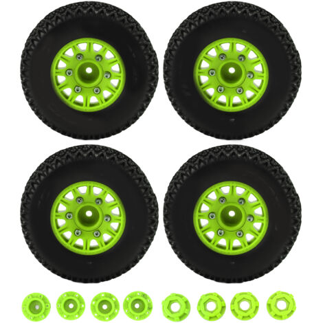 Grüne Reifen für 1/10 RC Short Course Trucks, kompatibel mit ARRMA SENTON und TRAXXAS Slash, mit 12 mm, 14 mm und 17 mm Sechskantaufnahmen