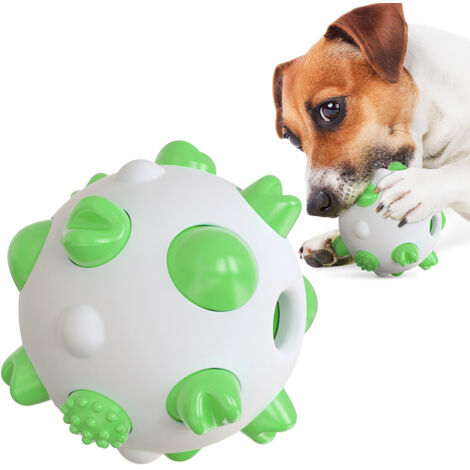 Grüner Beißring für Hunde, runder Ball zur Haustierreinigung J