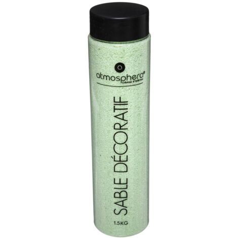 Grüner dekosand 1.5kg - Sandgrün Dekor - 1 -5 kg - Abmessungen D. 6 -5 x H. 26 -5 cm - Atmosphera - grün