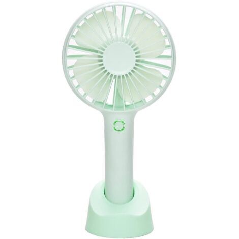 Grüner Mini-Handventilator mit USB-Ladestation, 2500-mAh-Akku und 4 Modi für Zuhause und Büro