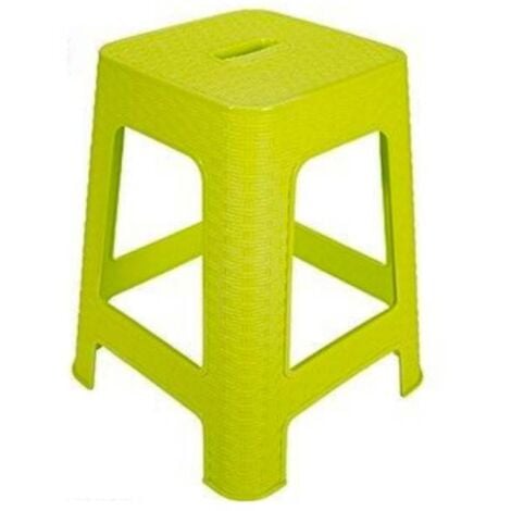 TRADE SHOP TRAESIO GRÜNER RATTAN KUNSTSTOFF HOCKER H 45,5 CM STUHL EINRICHTUNGSZUBEHÖR