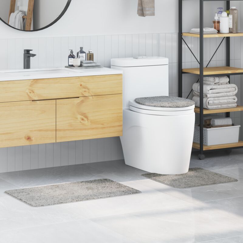 Badematte 3 Pcs Grau 50 X 50 Cm Polypropylen Vidaxl