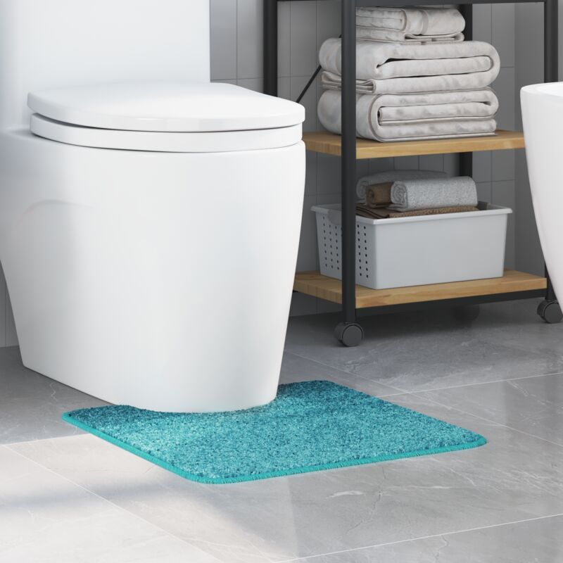 Rutschfeste Badematte Mit Toilettenausschnitt Türkis 50 X 50 Cm Vidaxl