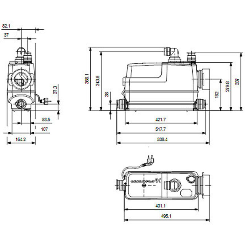 Grundfos Abwasserhebeanlage Sololift2 + CWC-3 97775316 Hebeanlage ...
