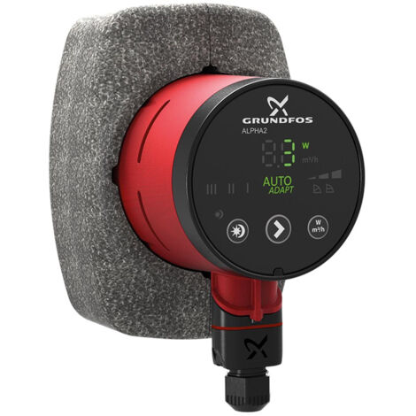 Grundfos Alpha2 25-80/130 Circulateur de chauffage - Rouge / noir / acier inox