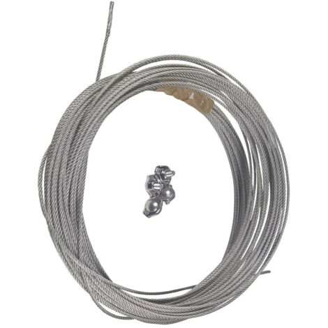 Grundfos Niro-Stahlseil 20 m, d= 5mm, mit 4x Bügelklemmen