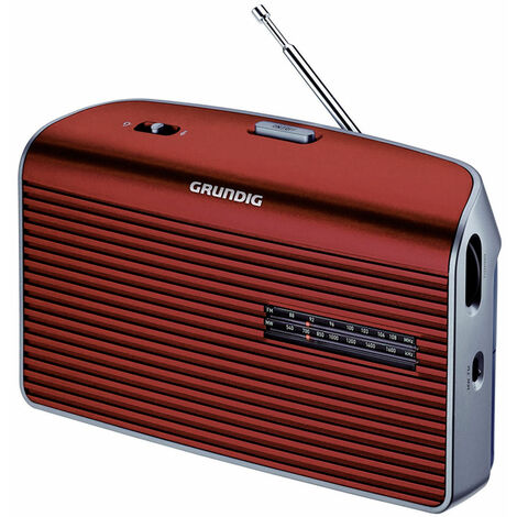 Grundig music 60 rouge radio am/fm portable de table avec haut-parleur