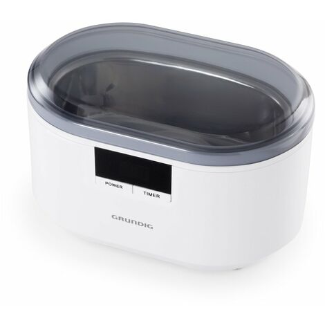 Grundig UC 6620 Pulitore ultrasonico con funzione timer, pulizia ad ultrasuoni ad alta efficienza con principio a doppia onda, serbatoio acqua 500 ml, potenza 50 W, supporto per orologio integrato,