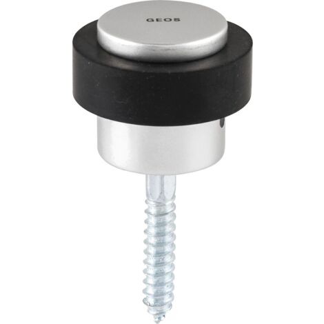 GRUNDMANN Bodentürpuffer ø 48 mm, Höhe 38 mm, Gummiring, silber eloxiert