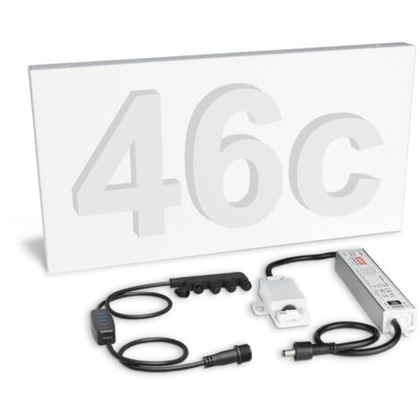 Grundplatte weiß RAL9016 für drei 15cm Hausnummern 403x210x30mm