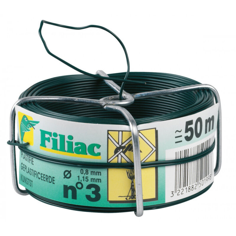 Filiac Verzinktes, Plastifiziertes Draht 1, 15 Mm, 50 M, Grün Nr. 3