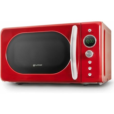 Grunkel MWDGR Vintage Mikrowelle, 20L, Digital, Rot