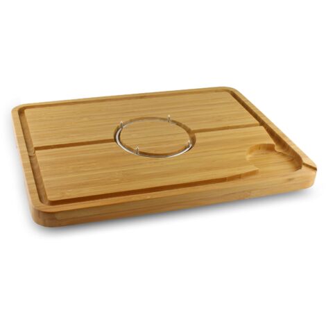 Grunwerg Lussuoso Tagliere in Legno di bambù, con Chiodi, per Tagliare, smembrare e affettare, bambù, Brown, 48 x 36cm