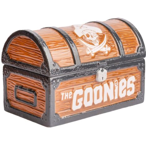 Grupo Erik: Biscottiera Scrigno del Tesoro - The Goonies  Portabiscotti dei Goonies in dolomite dipinto a mano, 20 x 12 x 13,5 cm, Goonies Gadget, Accessori Goonies