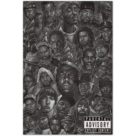 Grupo Erik Póster Hip Hop All Star - Lamina decorativa Hip Hop/Póster Producto con licencia oficial