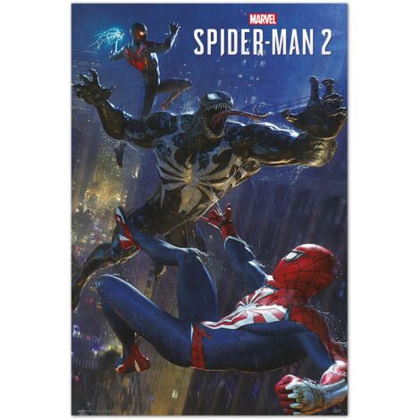Grupo Erik: Poster Spiderman 2  Poster da parete Spider Man, 61 x 91,5 cm, Poster da muro con carta lucida e incorniciabile, Poster Supereroi, Poster Uomoragno