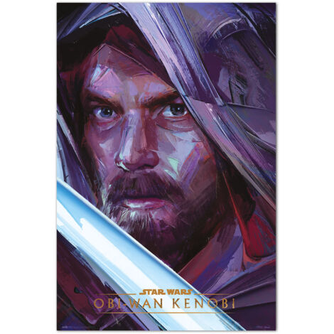 Grupo Erik Poster Star Wars Kenobi Jedi Knight - Laminas decorativas 61x91,5cm a todo color  Posters para pared ideal decoración habitación Star Wars regalos