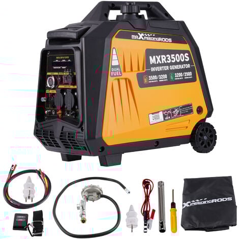 Grupos electrogenos inverter 3500 W gas/gasolina eléctrico de 4 tiempos con USB 230 V generador silencioso de energía de emergencia camping garaje viaje maXpeedingrods
