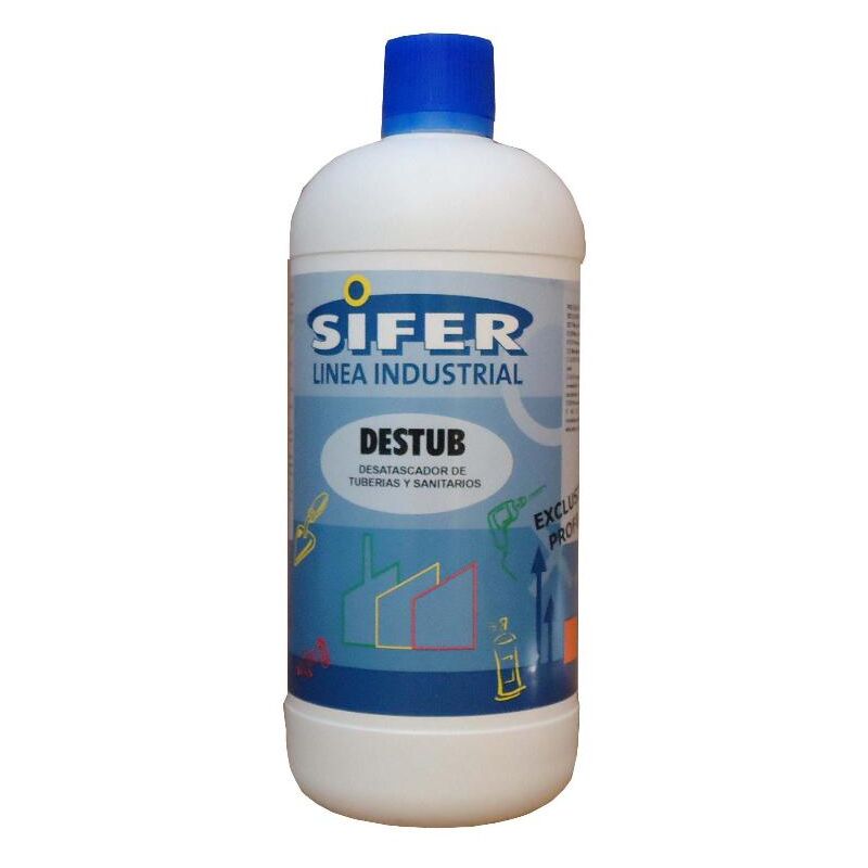 Sifer - desatascador-c tuberia-sanitarios 1l si1028 profesional (caja 6 unidades)