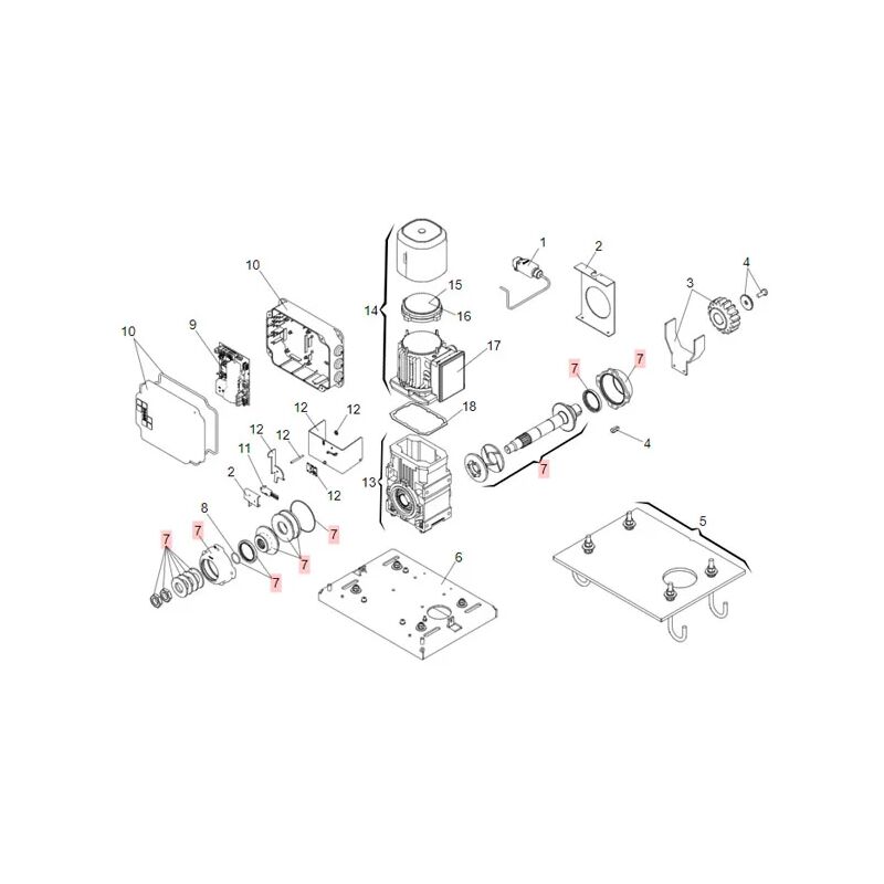 Pièce détachée groupe arbre lent 884 63003374 - Faac