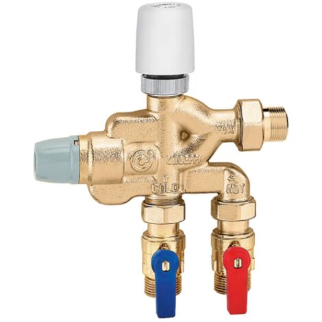 Gruppo compatto per controllo temperatura e disinfezione termica, con comando elettrotermico. Caleffi 600502  3/4"M