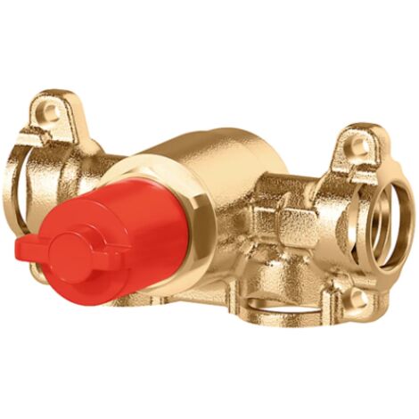 Gruppo con intercettazione generale ispezionabile (manopola rossa) Caleffi 359193  Oro