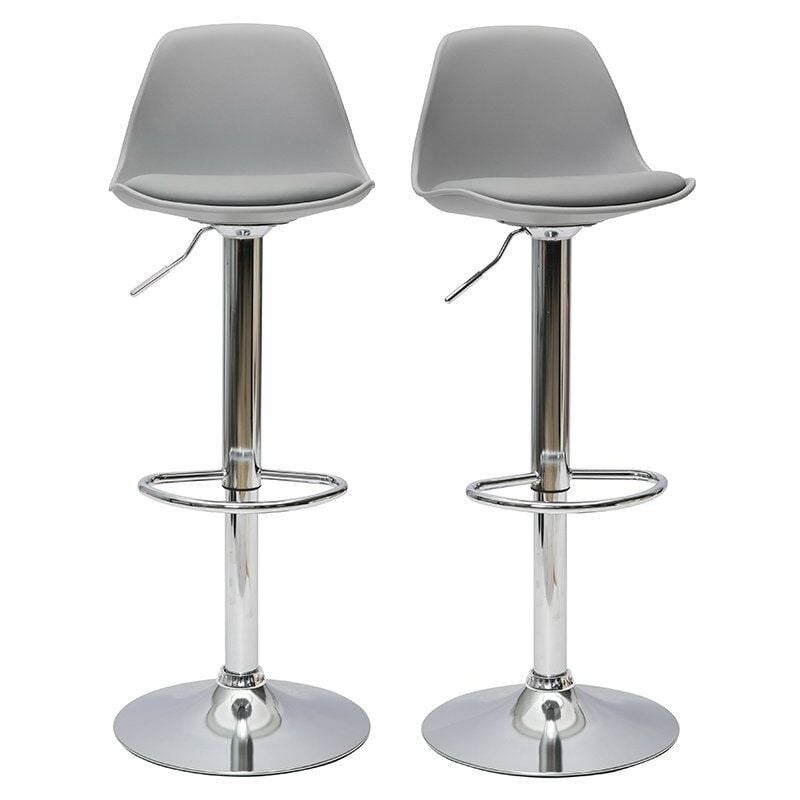 Miliboo - Set di 2 sgabelli da bar design colore grigio chiaro steevy