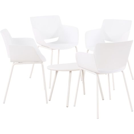 Gruppo di sedute Velvena bianco 4 sedie
