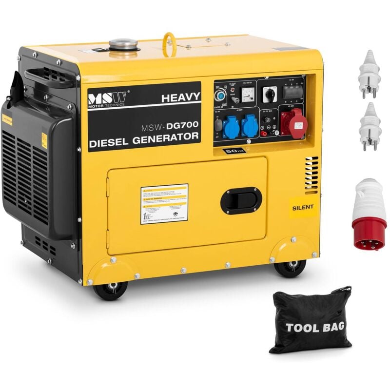Image of MSW - Gruppo Elettrogeno Diesel Professionale Generatore Di Corrente 4400 w 14,5 l