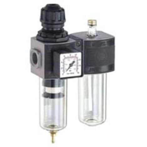 Gruppo filtro regolatore di pressione e lubrificatore modulare - attacco 1/4"f mm.105x45x191h. art.e/12/2 1 pezzi Ani