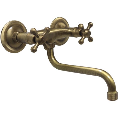 Gruppo lavello modello 404/B miscelatore per lavandino vasca fontana da giardino in ottone brunito