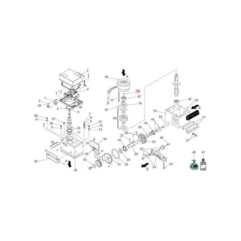 Pièce détachée groupe ressorts vis de friction 746/844 63003342 - Faac