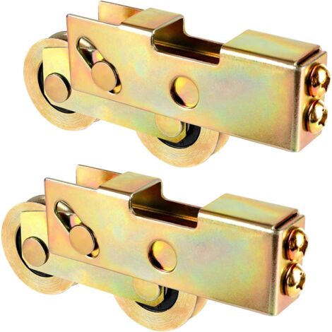 Gruppo rulli tandem per porta scorrevole per patio, sostituzione rulli per porta scorrevole Huazu, cuscinetto a sfere in acciaio da 1-1/4"