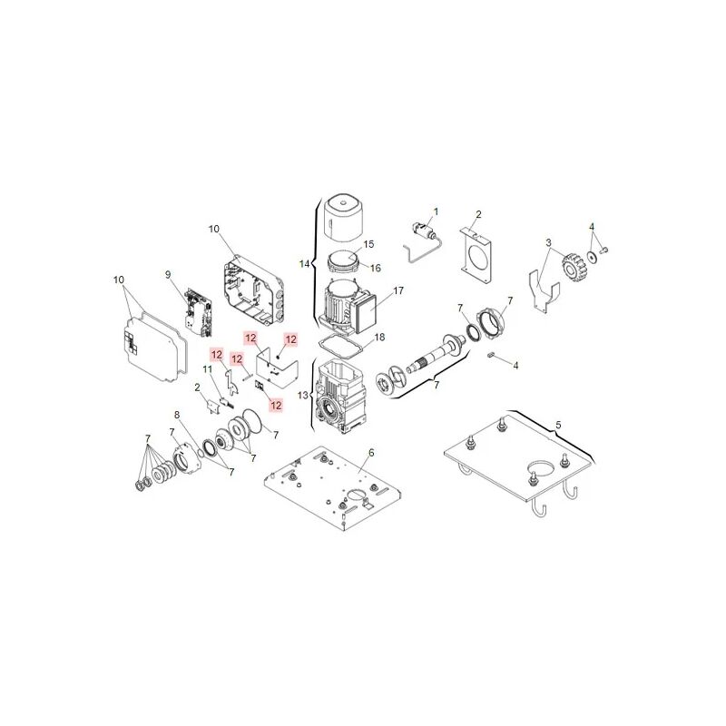 Pièce détachée groupe déverrouillage 884 63003375 - Faac