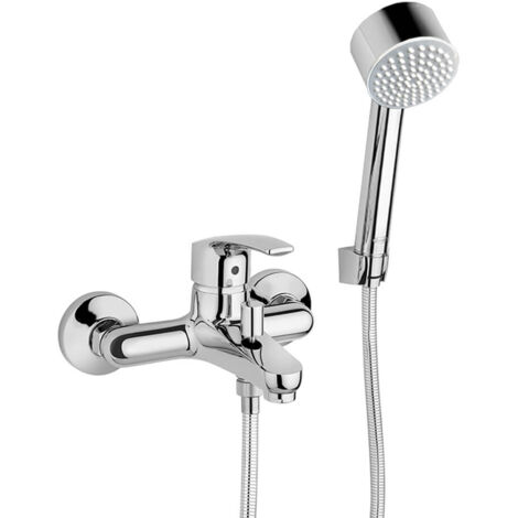 Gruppo vasca esterno Jacuzzi  rubinetteria con doccia duplex Lucente ottone cromo