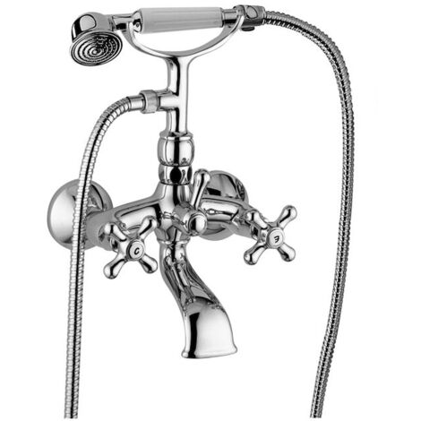 Gruppo vasca esterno Retrò con deviatore Paffoni serie Iris IRV027CR  Cromato - Ottone