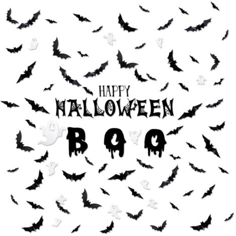 Gruselige 3D-Fledermaus-Halloween-Aufkleber – Realistische Wand- und Fensterdekoration für Partys, Zuhause und Innenräume