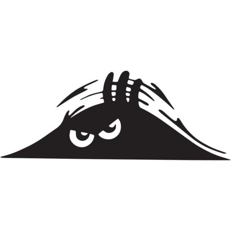 Gruselige Monsteraugen-Aufkleber (Schwarz) (2er-Pack)