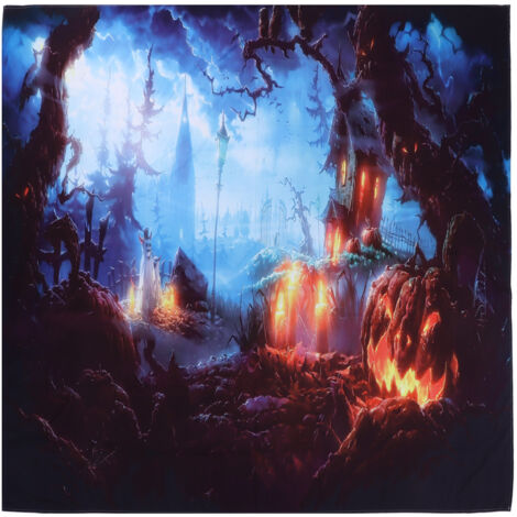 Gruseliger und lustiger Halloween-Wandbehang für Wand, Party, Schlafzimmer, 150 x 150 cm