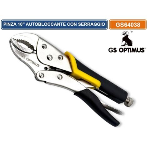 GS OPTIMUS GS64038 PINZA AUTOBLOCCANTE 10" CON RELOZIONE SERRAGGIO A VITE IMPUGNATURA ERGONOMICA