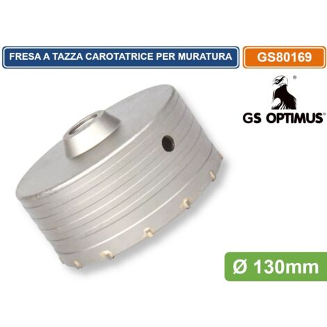 GS OPTIMUS GS80169 FRESA PERFORATRICE A TAZZA Ø 130MM M22 PER PIETRA CEMENTO CALCESTRUZZO