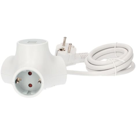 GSC 103000014  Ladrón alargador triple salida + 2 USB 1,4M