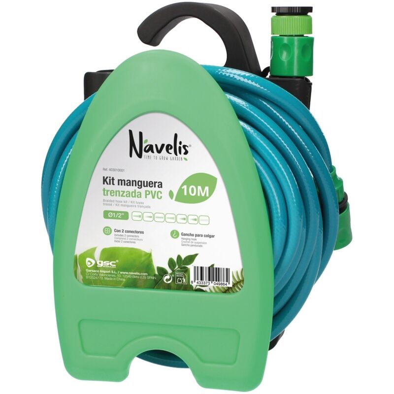 

Kit manguera trenzada PVC 10M Ø1/2'(12mm) para colgar en pared